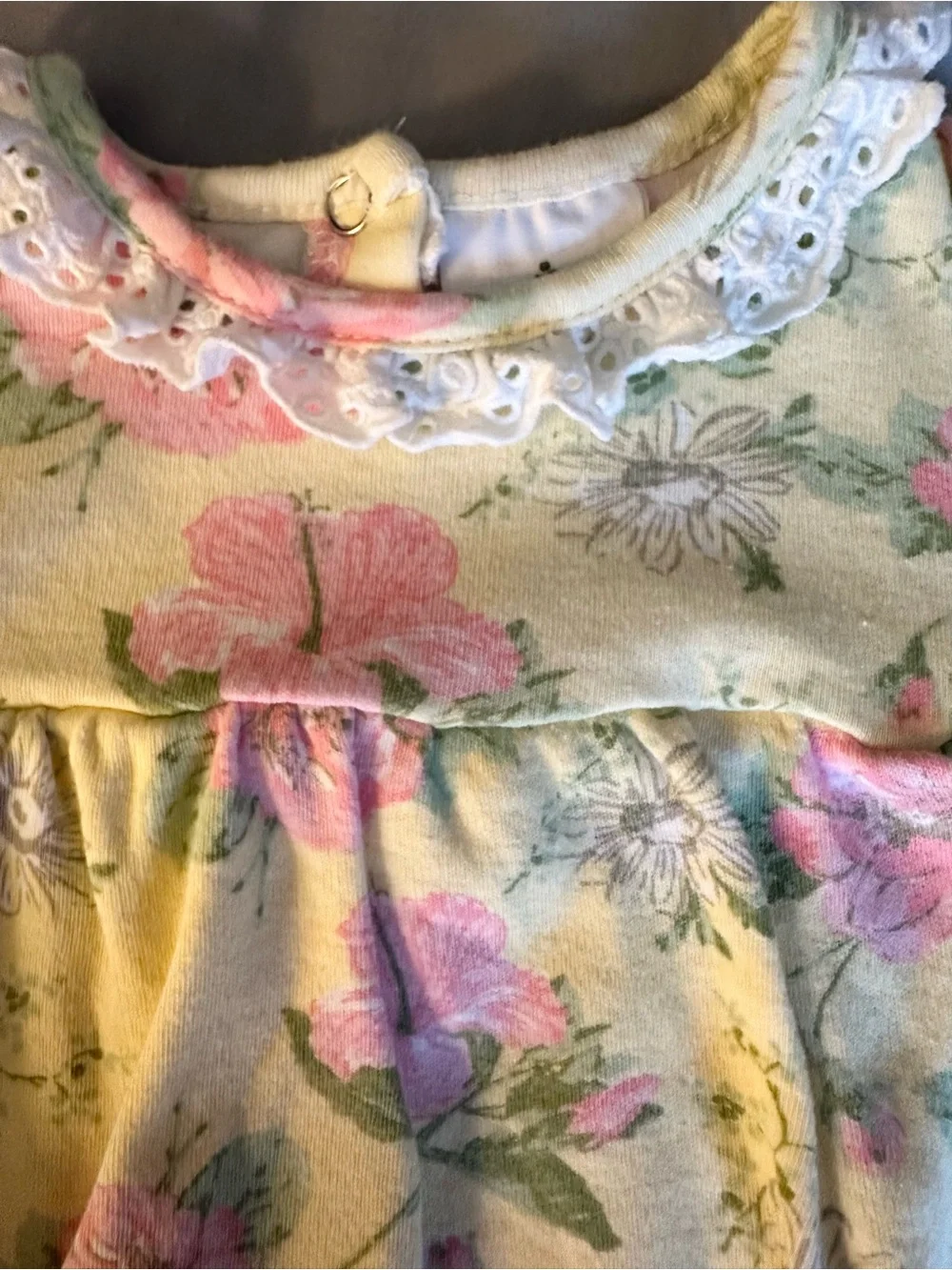 Laura Ashley Yellow Floral Baby One-Piece